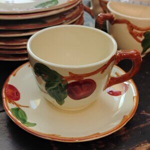 13 Franciscan Apple Teacups and 10 Saucers